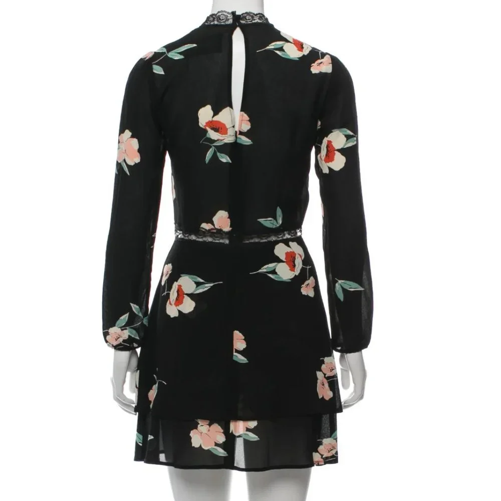 Reformation - Cocktail Dress, Size 0, floral pattern with lace - Picture 2 of 9